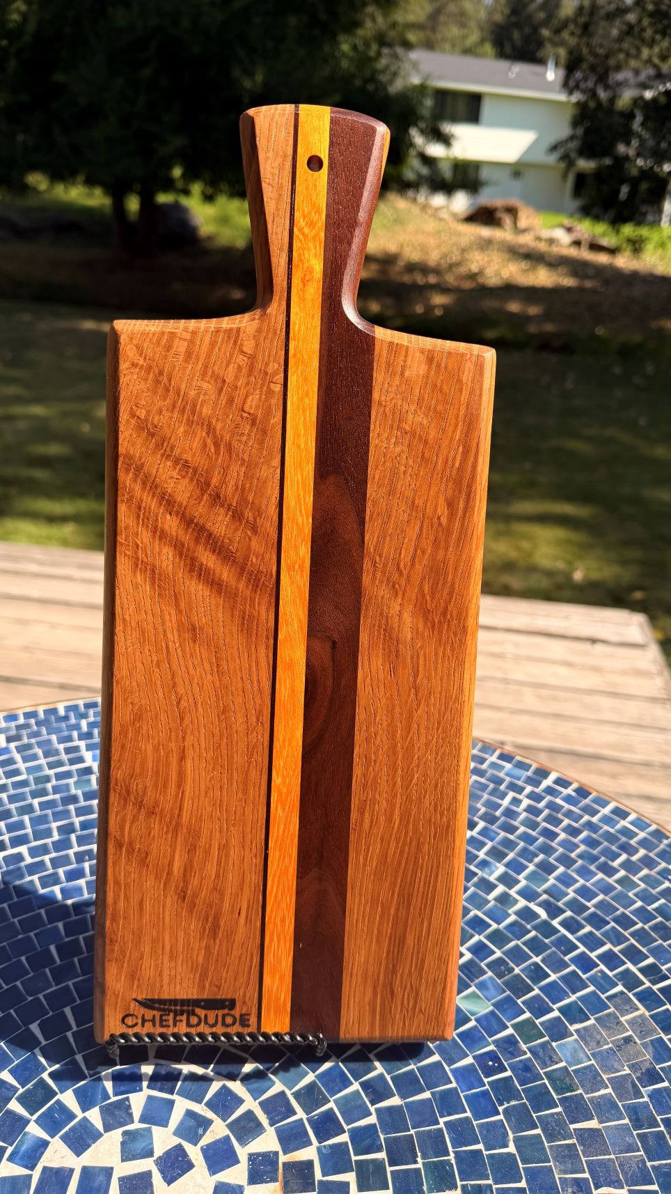Composition Board #429 – White Oak, Walnut & Osage Orange Bread Board