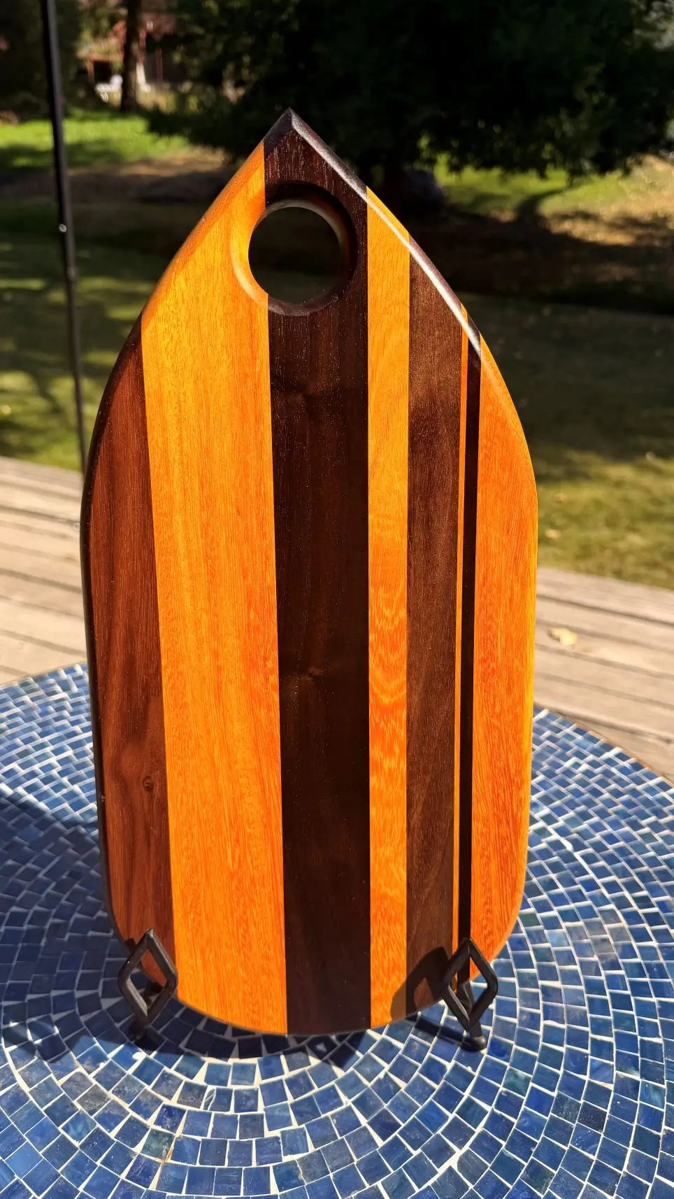 Composition Board #434 – Walnut & Osage Orange Teardrop Board