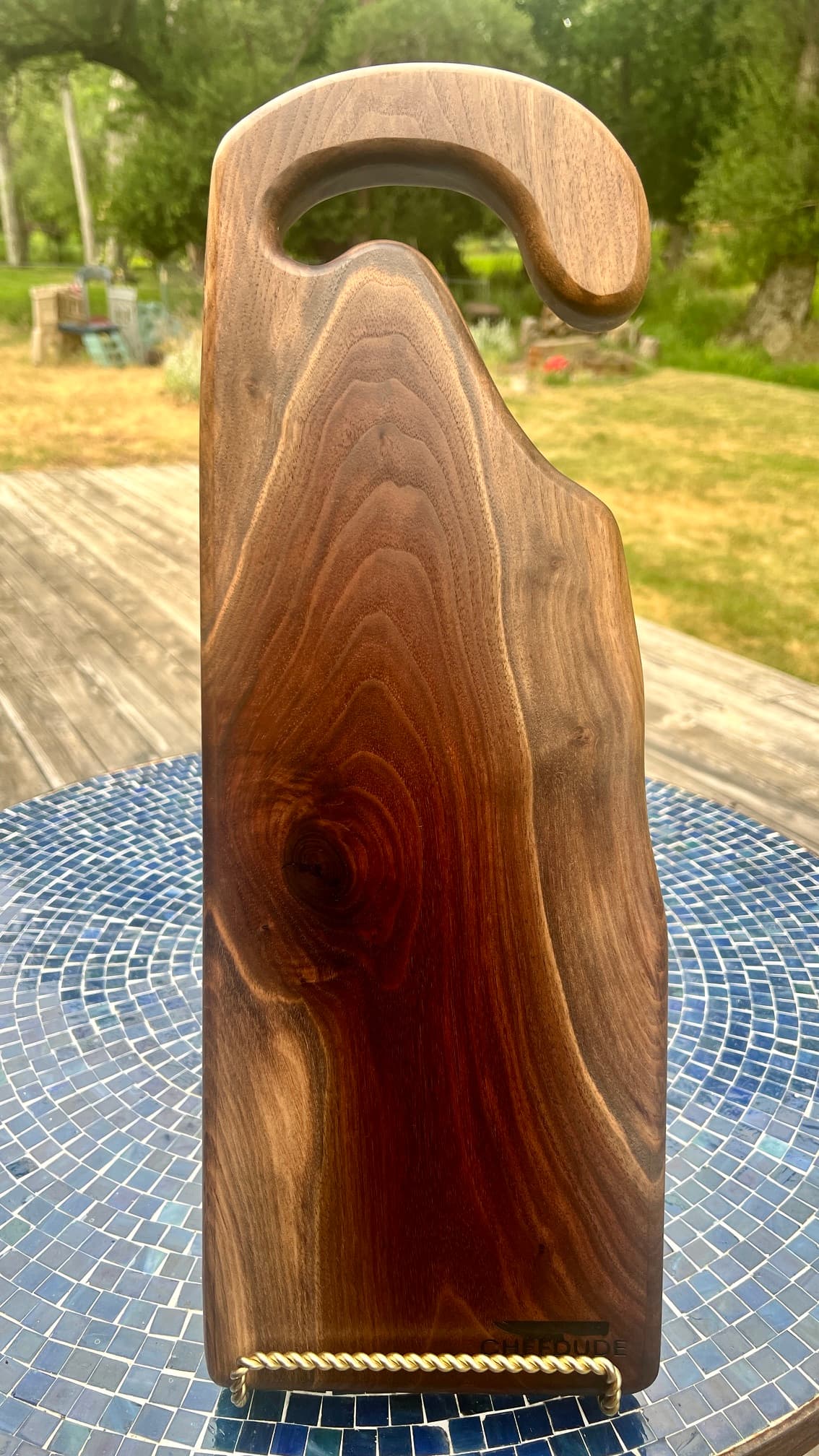 Oregon Black Walnut Serving Board with Oversized Curved Handle