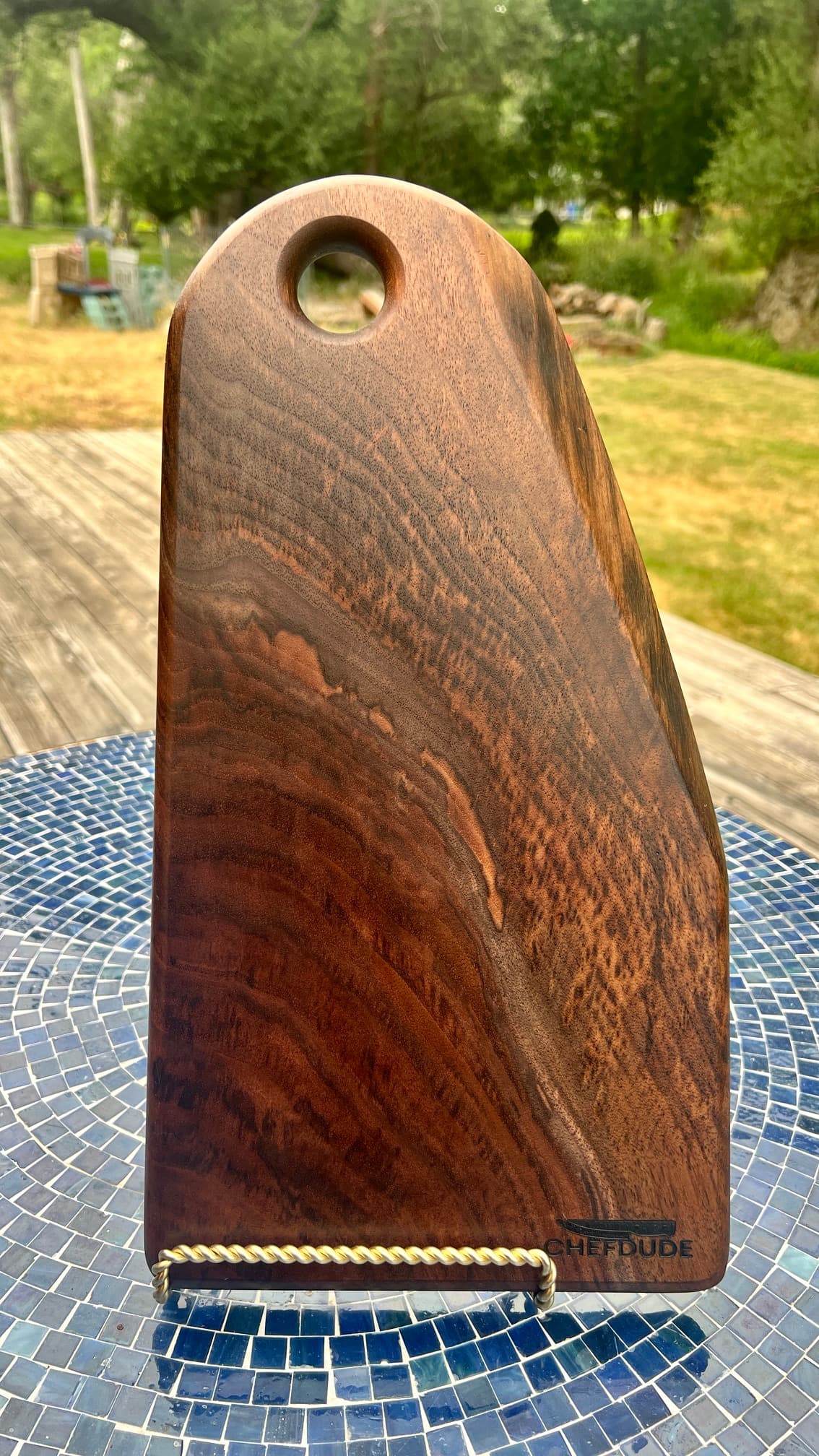 Oregon Black Walnut Serving Board with Rounded Top