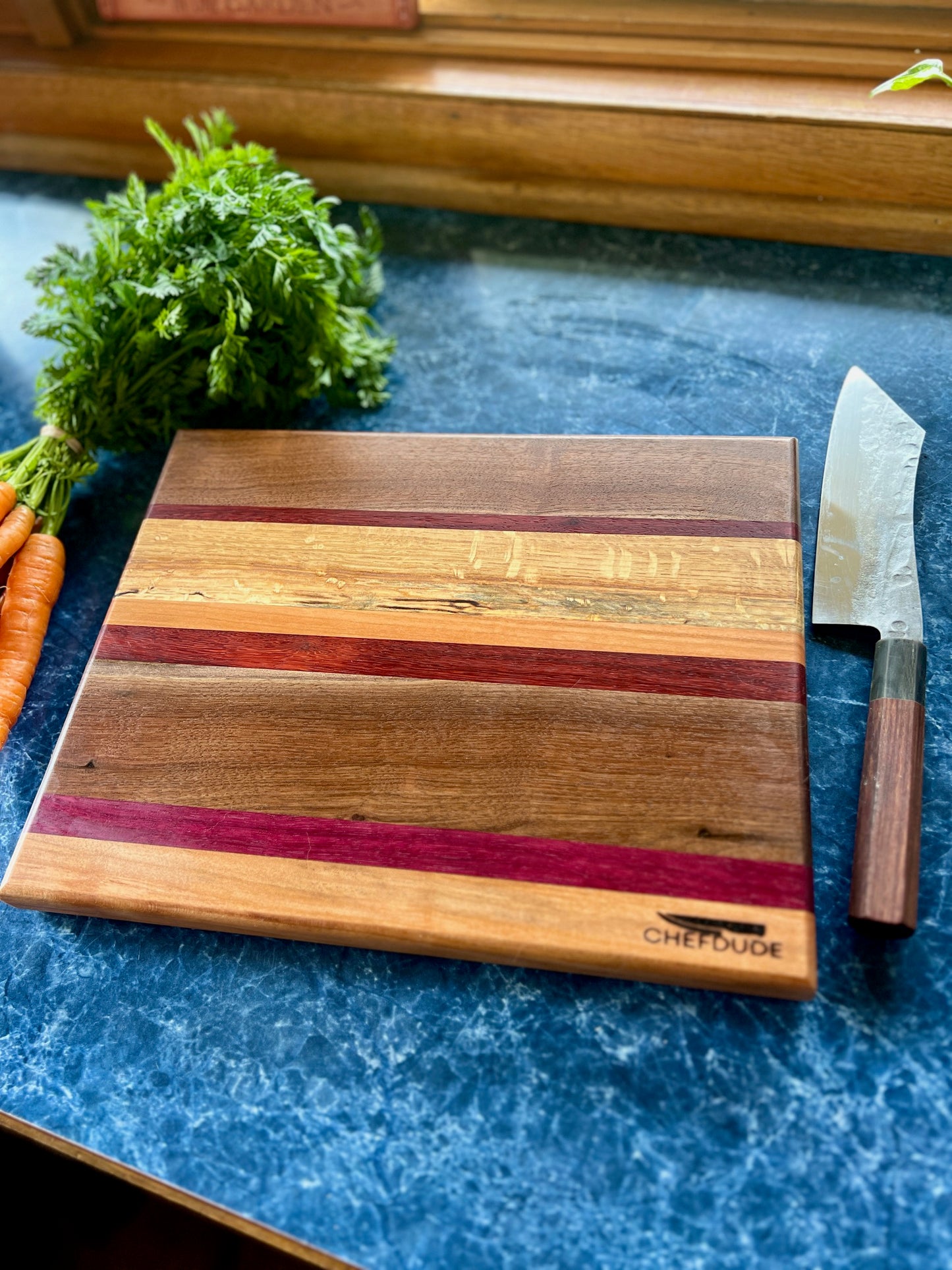 Composition 348: Block of Walnut, Spalted White Oak, Padauk and Cherry