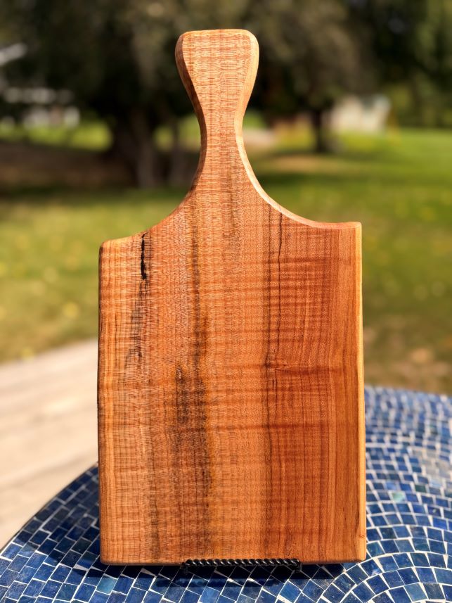 Curly Figured Maple Live-Edge Cheese Board