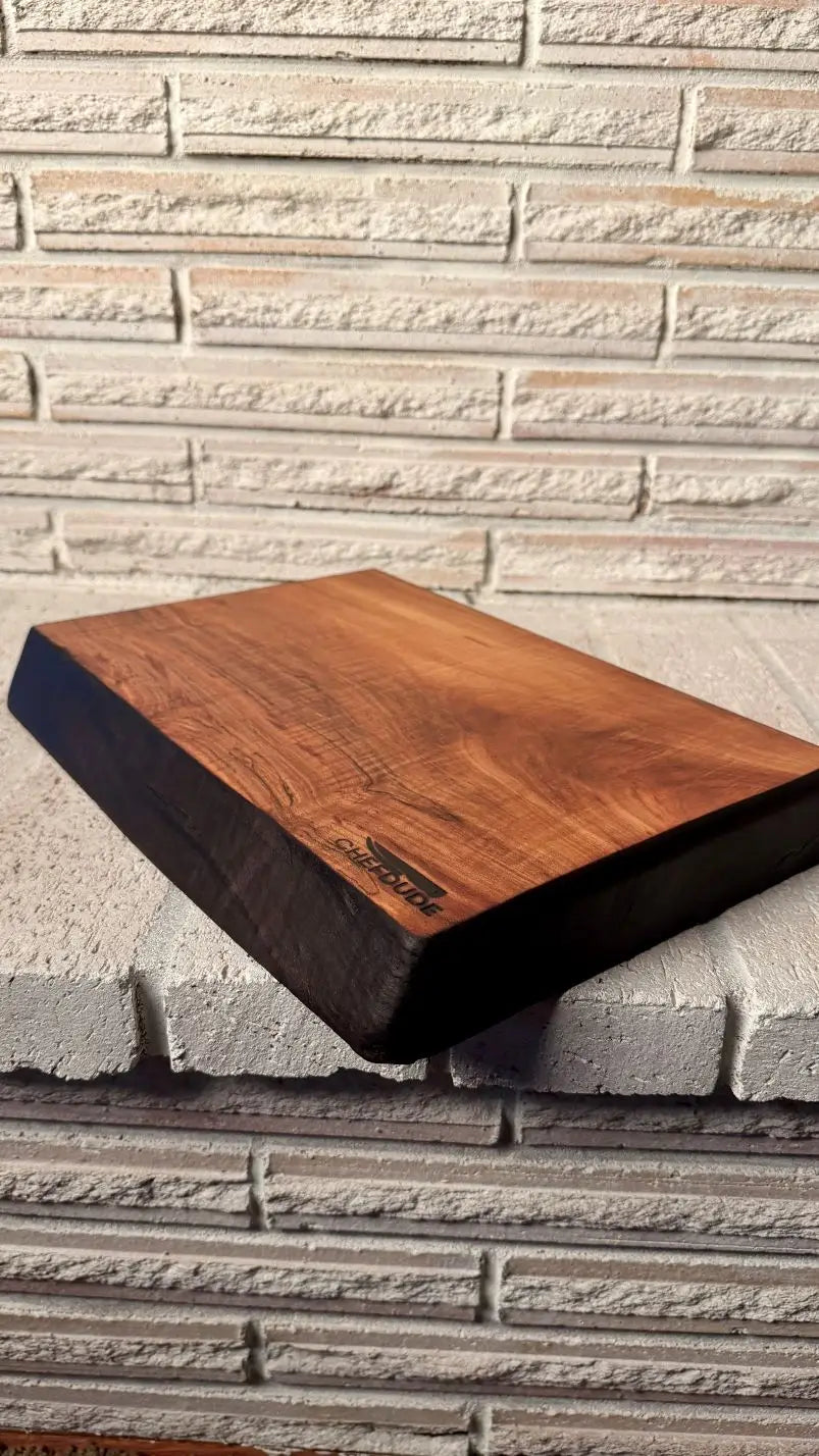 Solid Spalted Maple Chopping Block with Yakisugi-Style Edges