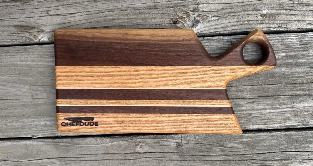 Composition 520: Rectangular Kitchen Board of walnut, coffee tree and maple woods