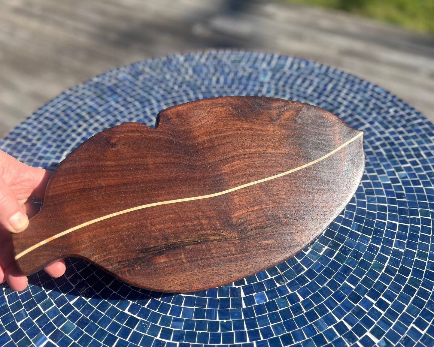 Leaf Study 1 - Walnut with Silver Maple Streak - Chefdude Boards