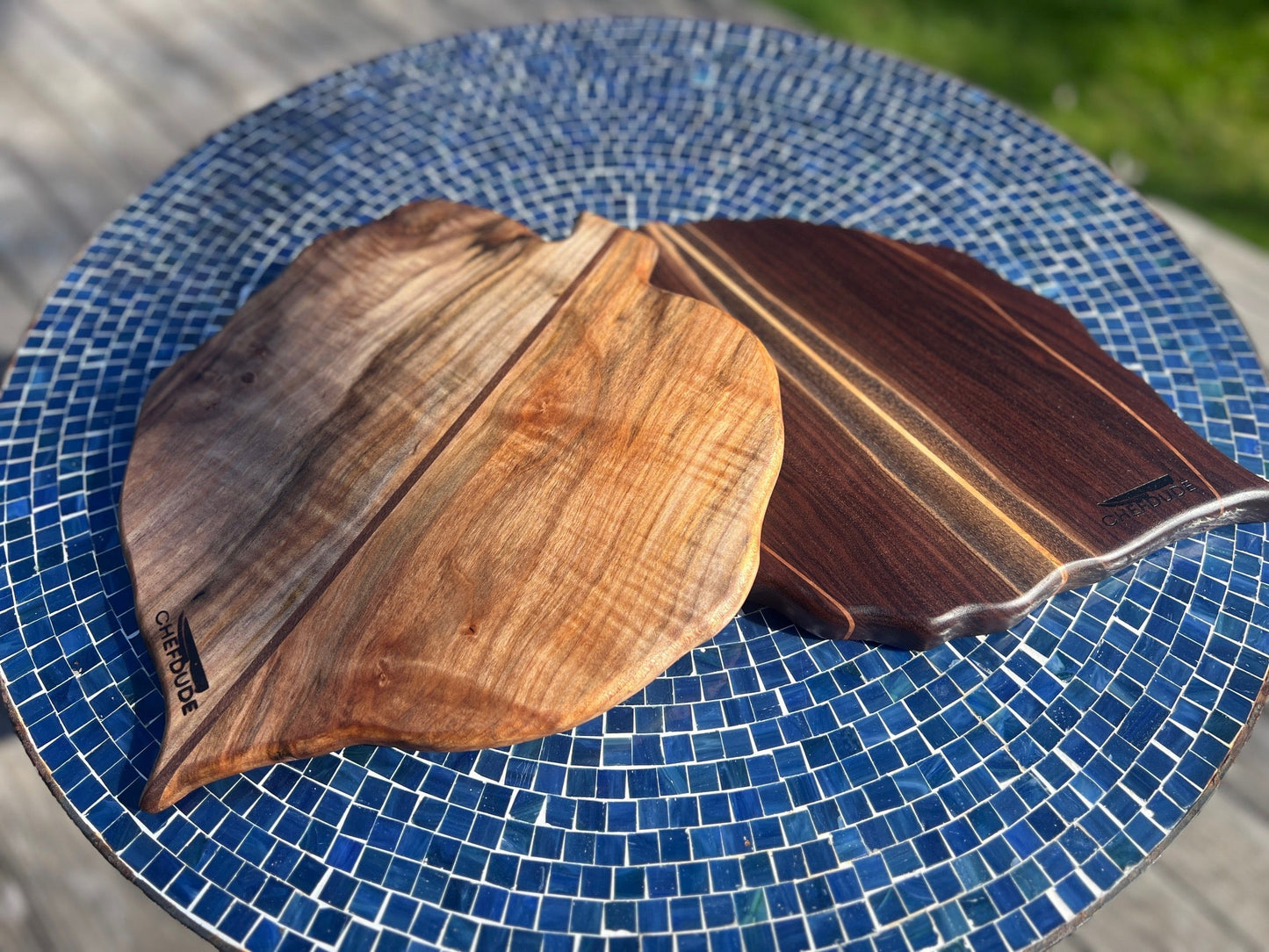 Leaf Study 7 - Figured Maple with Walnut Vein - Chefdude Boards