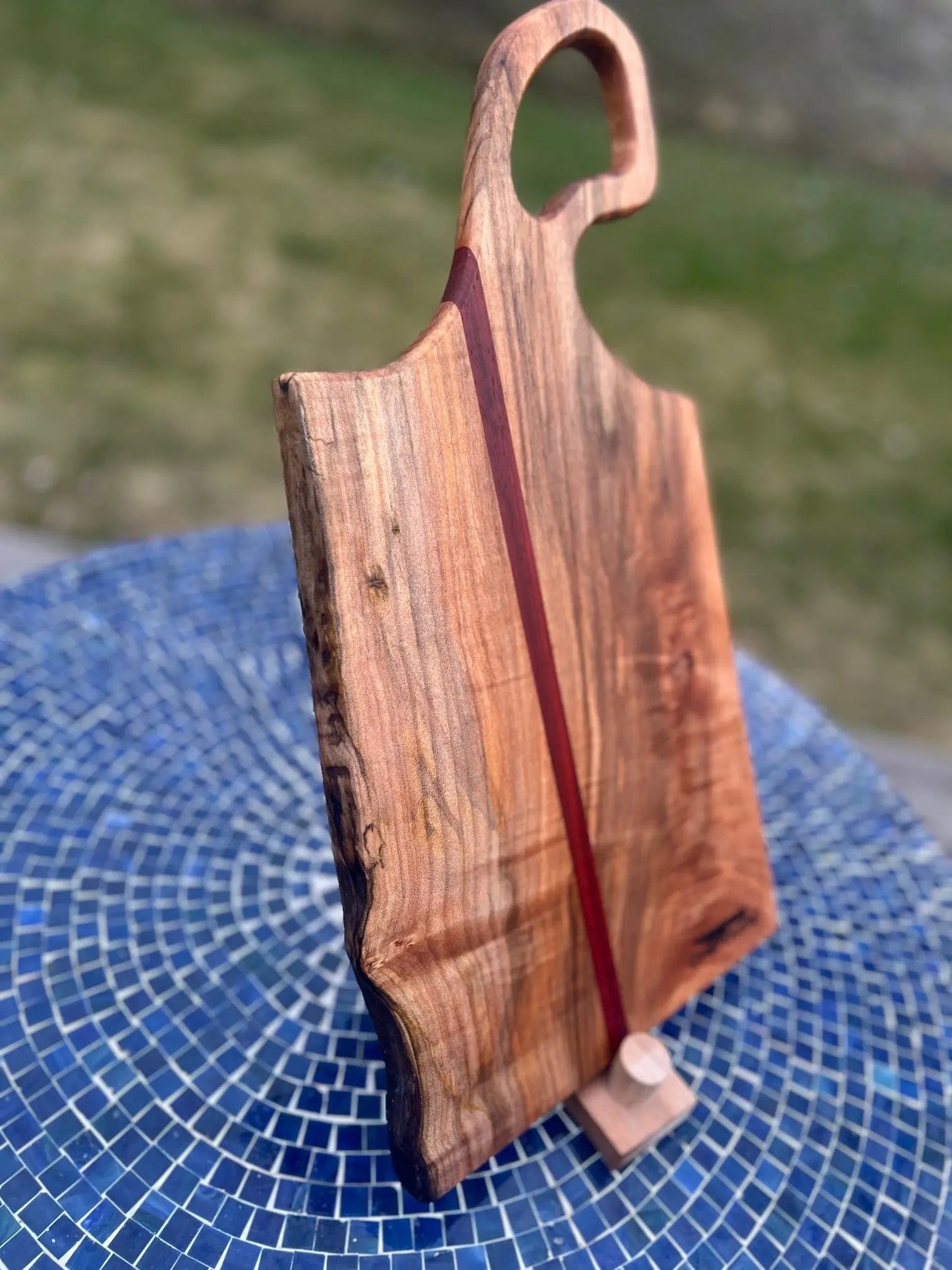 Redline 3 - Spalted Maple and Padauk with Live Edge - Chefdude Boards