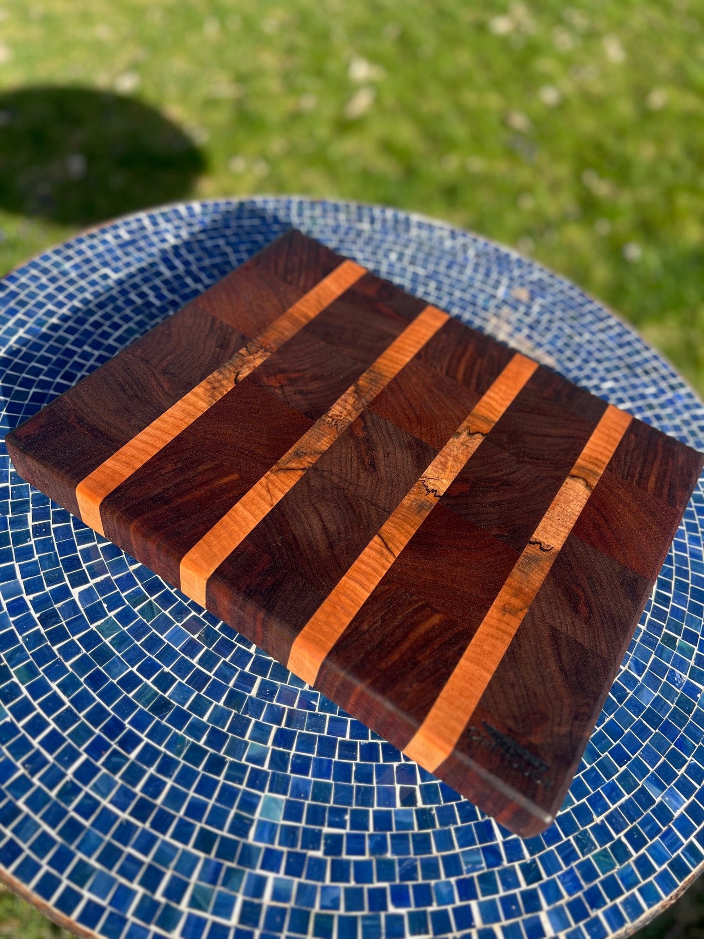 Walnut & Spalted Maple Chopping Block - Chefdude Boards