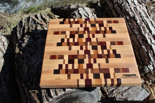 Nine-Wood Handcrafted Mosaic Cutting Board