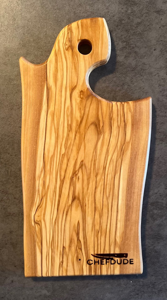 Slab-Style Olive Wood Cutting Board with Handle