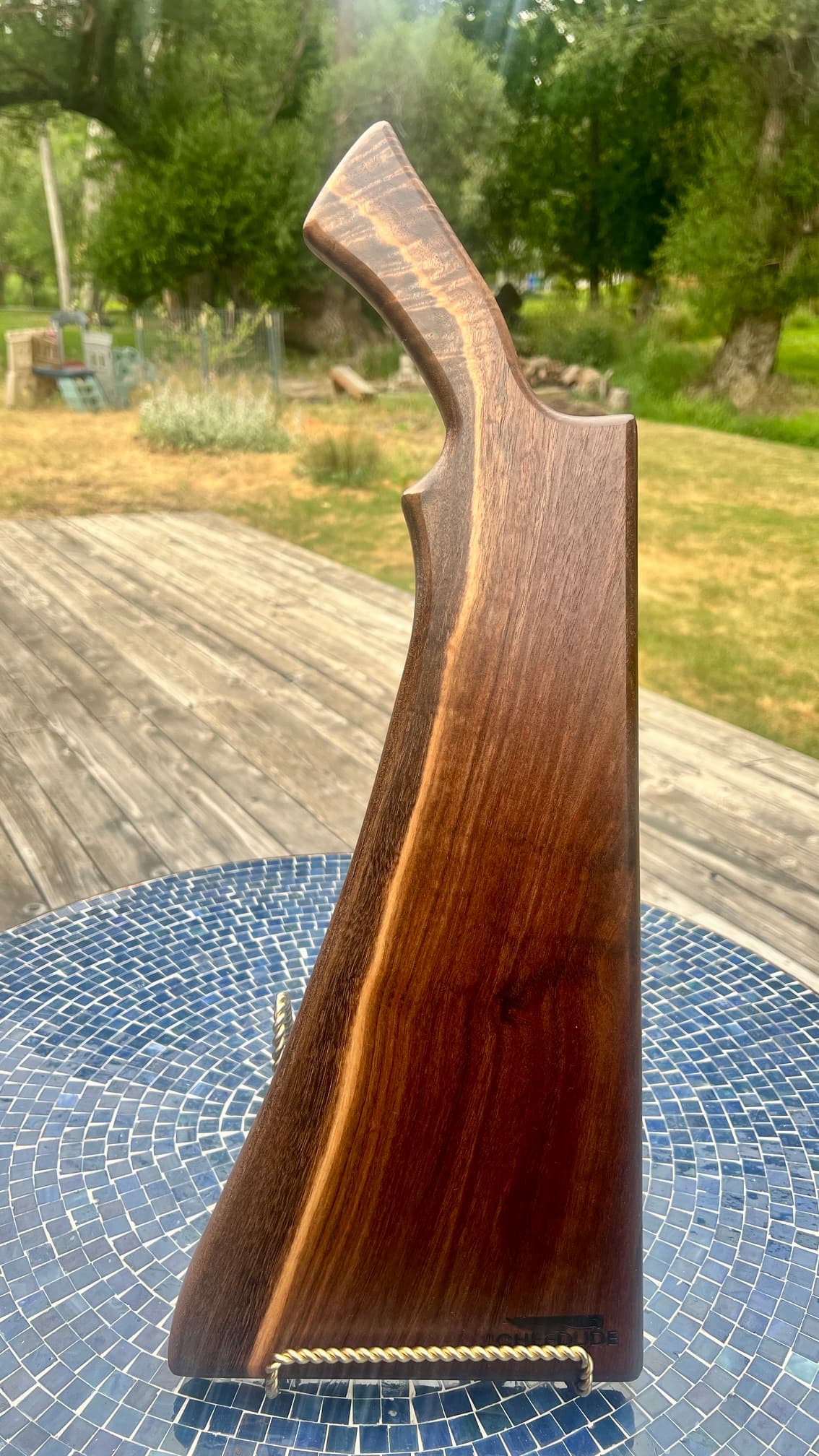 One-of-a-Kind Oregon Black Walnut Serving Board with Cleaver Handle