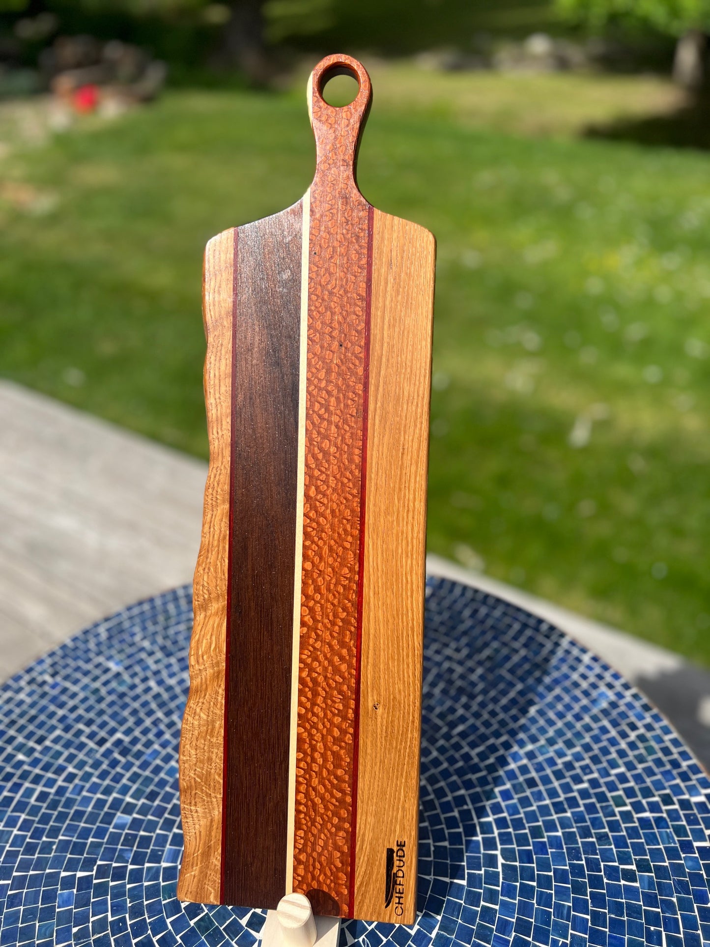 Composition 357: long board made of 5 hard woods