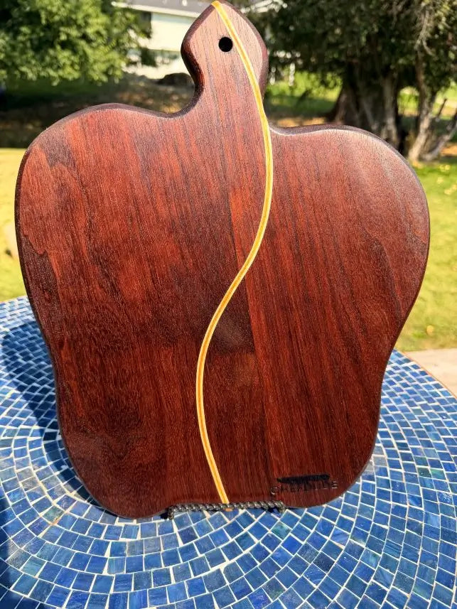 Peruvian Walnut Apple Board with Woven Maple & Osage Orange Accent