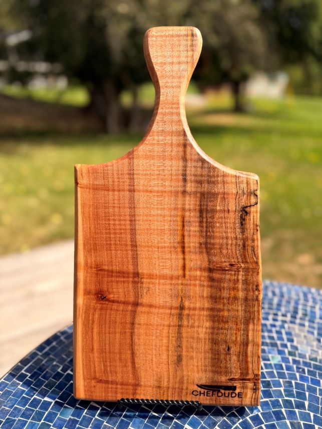 Curly Figured Maple Live-Edge Cheese Board