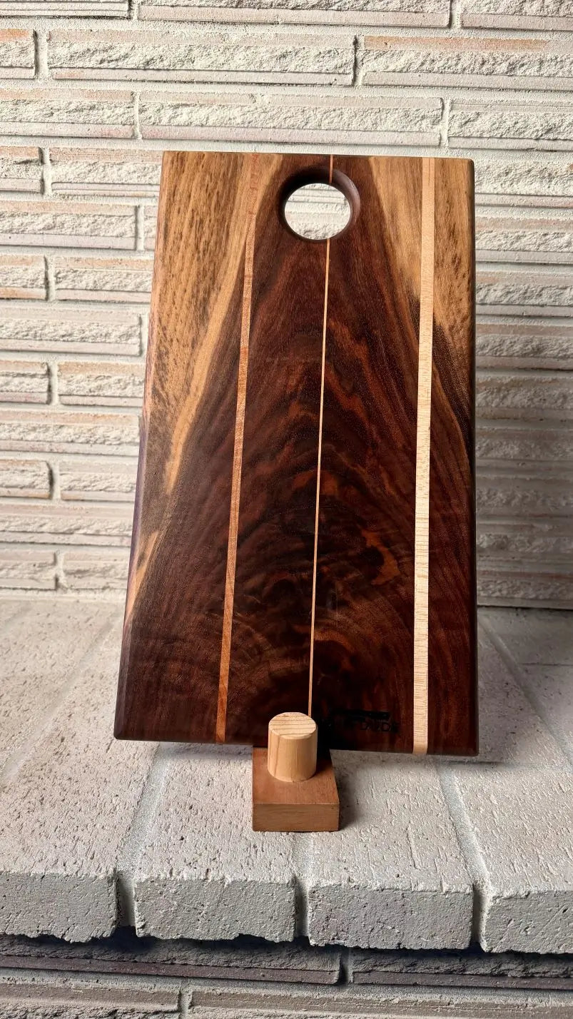 Composition 470: Figured Black Walnut Board with Maple + Osage Orange