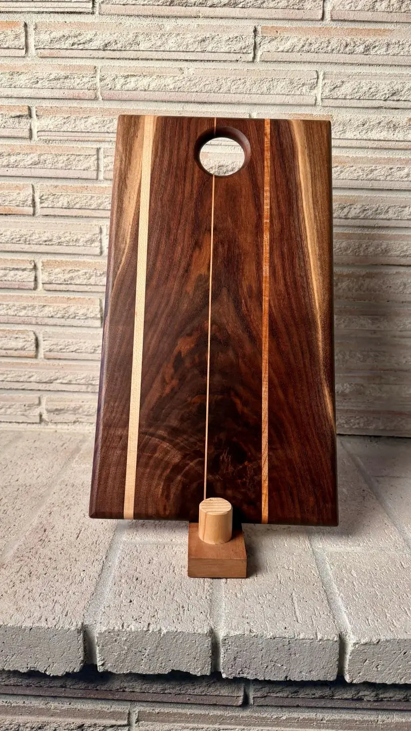 Composition 470: Figured Black Walnut Board with Maple + Osage Orange
