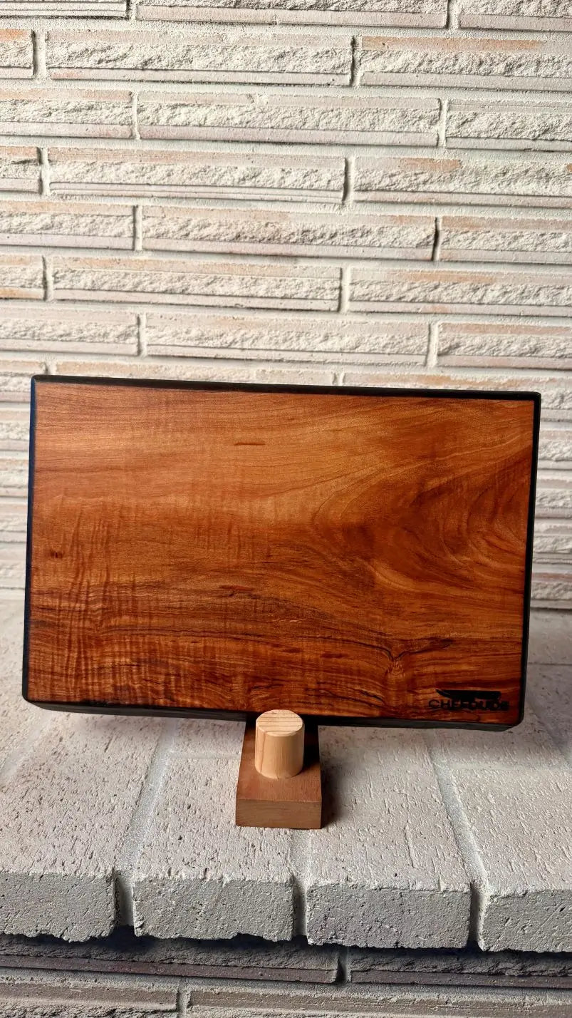 Solid Spalted Maple Chopping Block with Yakisugi-Style Edges