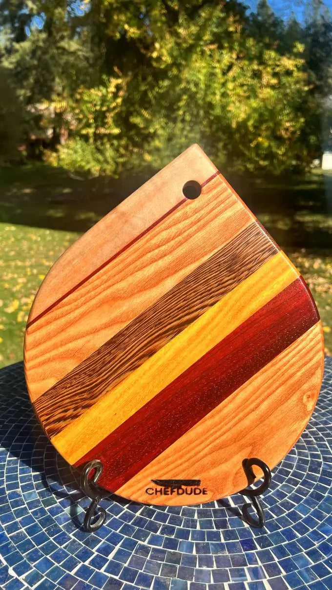 Composition 490 – Kitchen board made of 5 hard woods