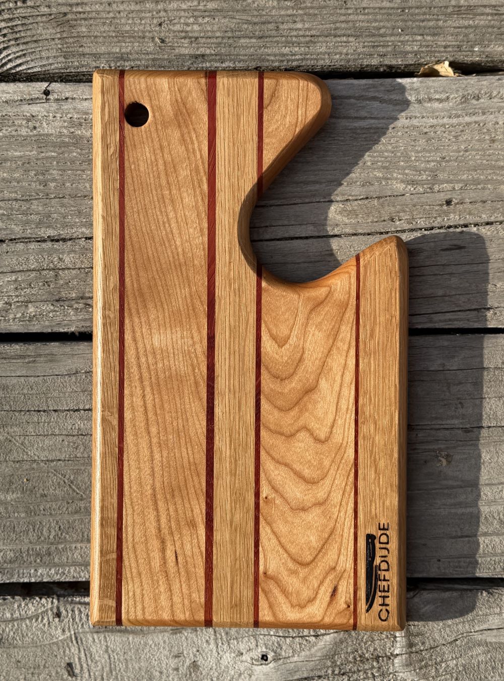 Composition 509 – Cherry, White Oak and Padauk Everyday Kitchen Board