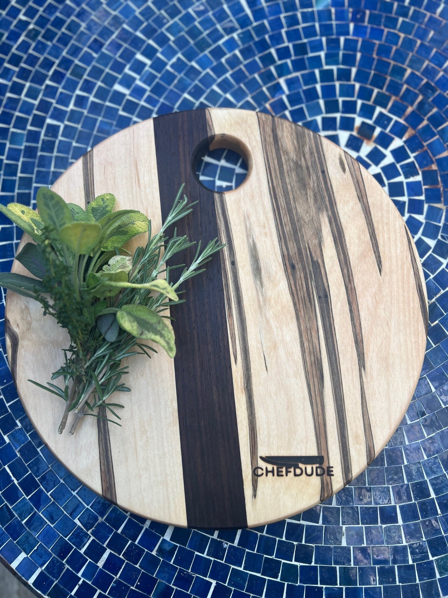 Ambrosia Maple Cutting Board with Walnut Center B - Chefdude Boards