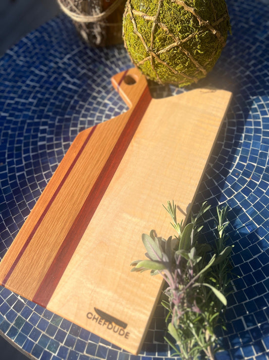 Artisan Multi - Wood Cutting Board with Offset Handle - Chefdude Boards