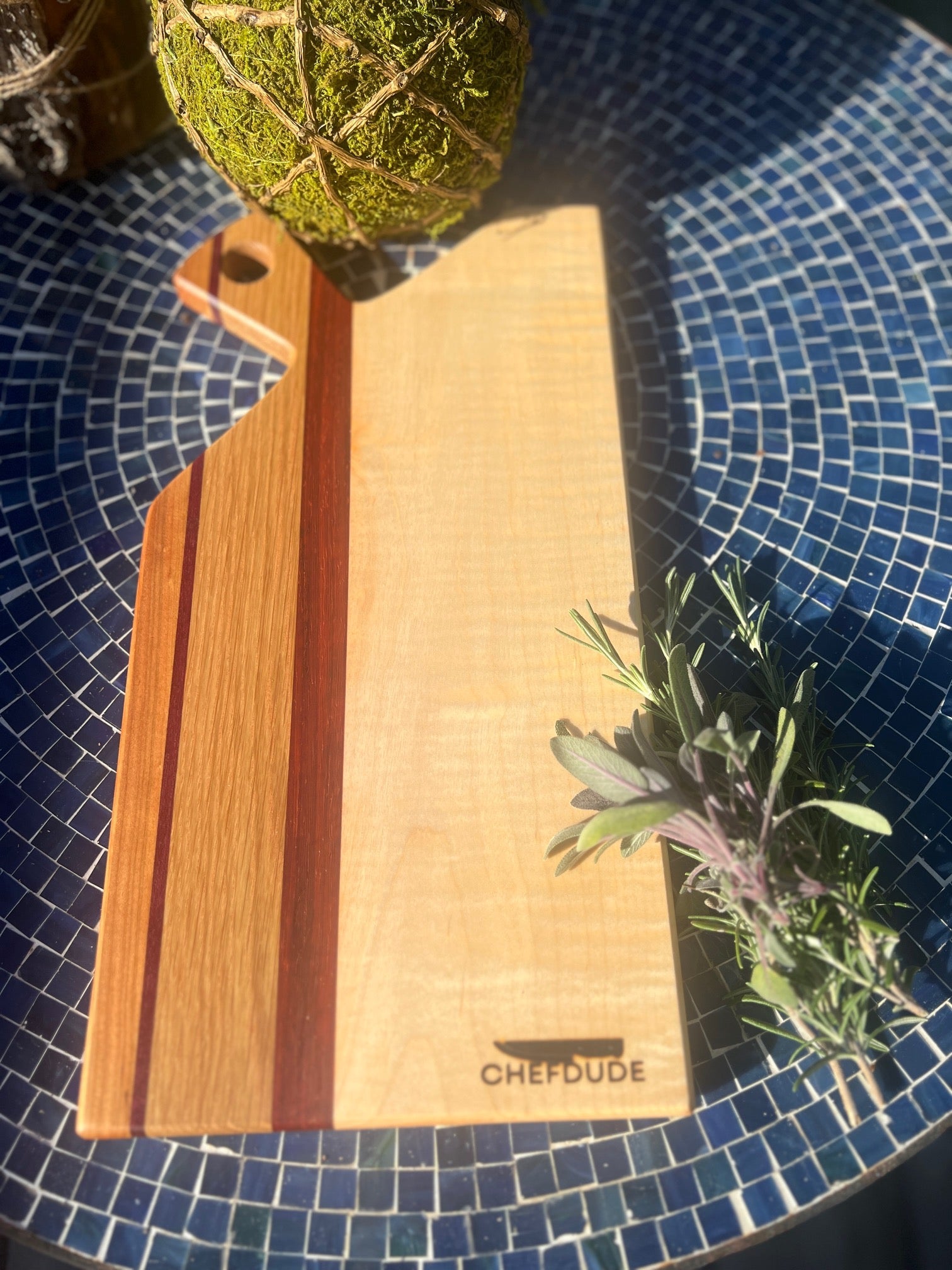 Artisan Multi - Wood Cutting Board with Offset Handle - Chefdude Boards