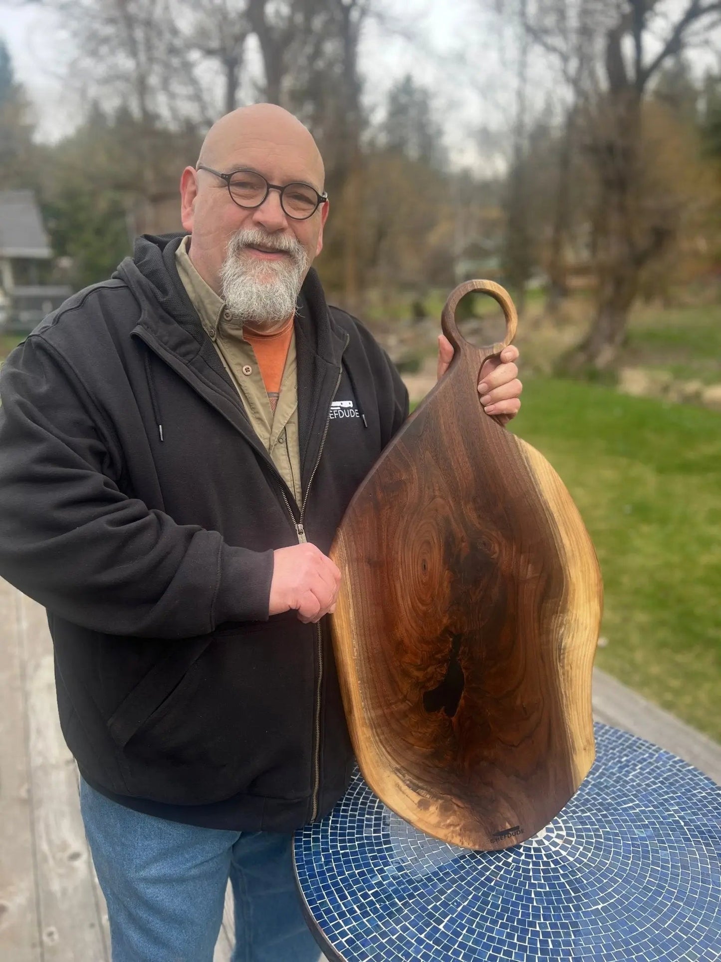 Big Momma - Large Black Walnut Charcuterie Board with Epoxy - Chefdude Boards