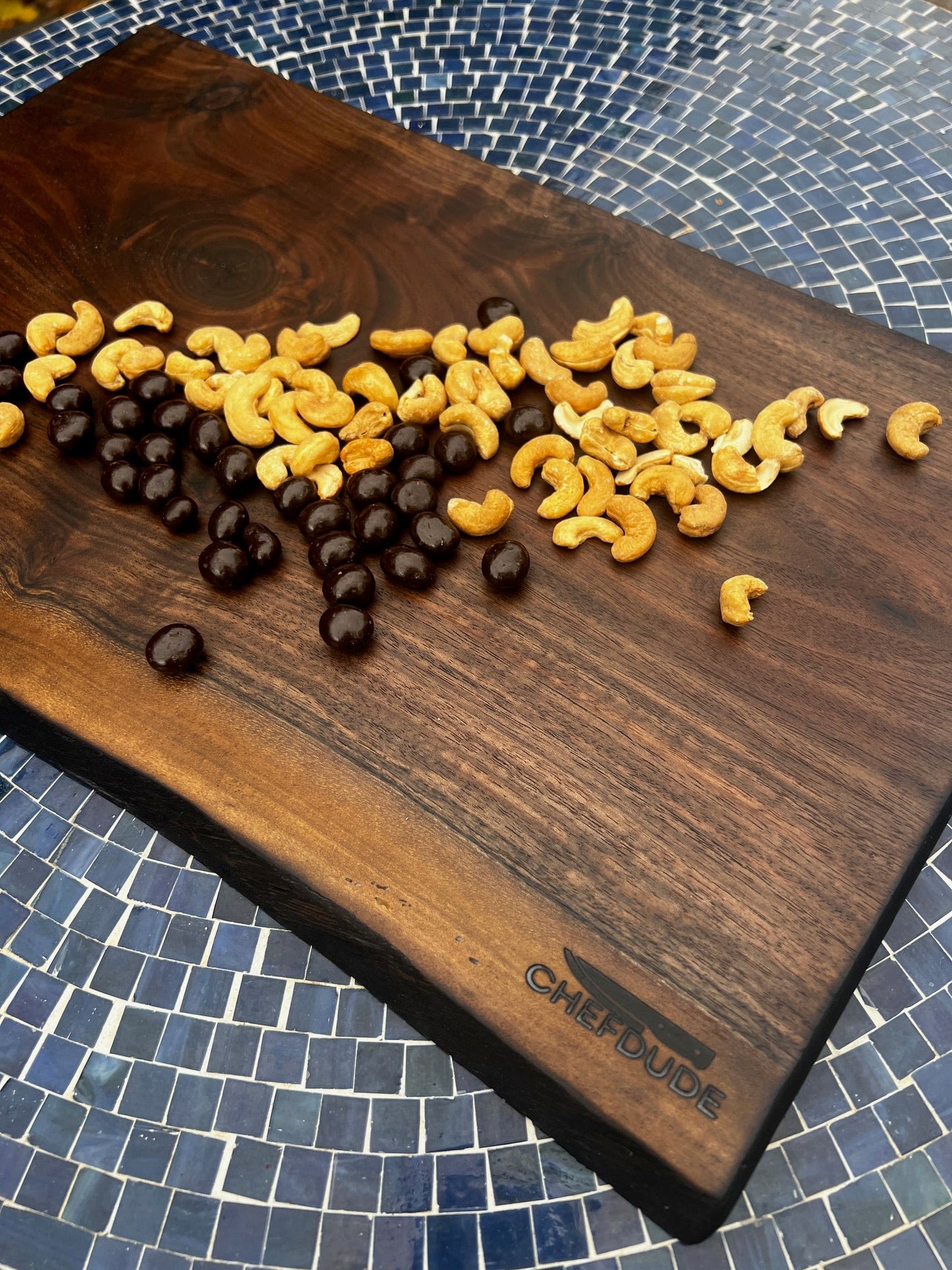 Black Walnut Charcuterie Board with Yaki Sugi Edge - Chefdude Boards