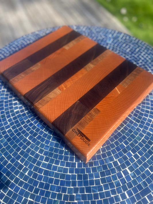 Chopping Block of Beech, Walnut, White Oak & Maple - Chefdude Boards