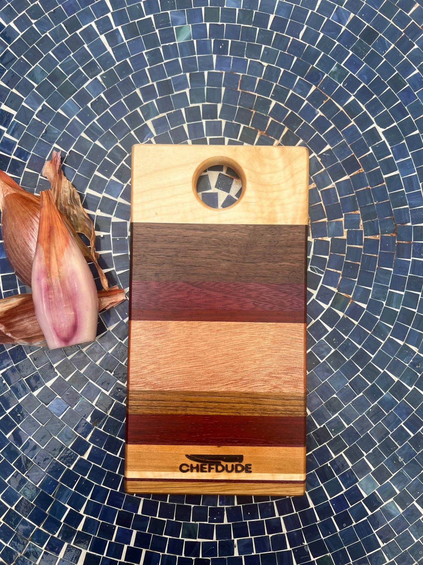 Compact 8 - Wood Cutting Board | Handmade Chef - Crafted Hardwood Prep & Serving Board - Chefdude Boards