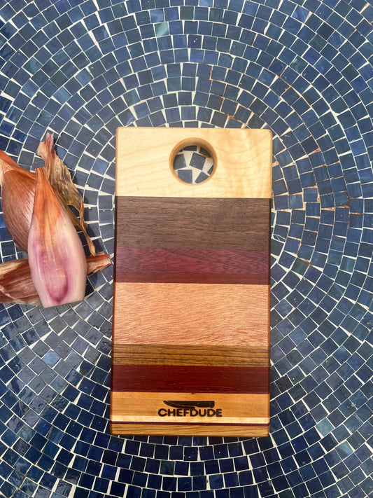 Compact 8 - Wood Cutting Board | Handmade Chef - Crafted Hardwood Prep & Serving Board - Chefdude Boards