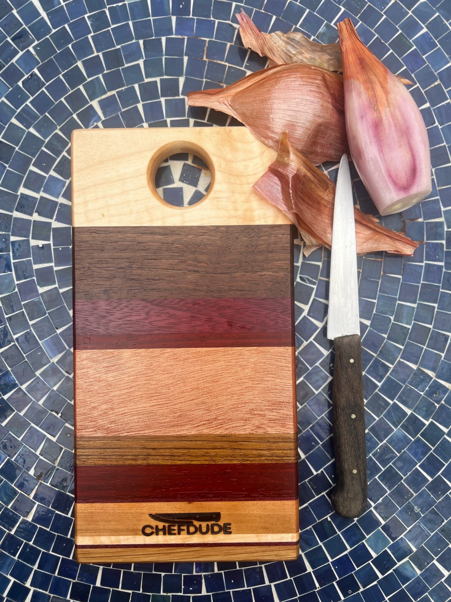 Compact 8 - Wood Cutting Board | Handmade Chef - Crafted Hardwood Prep & Serving Board - Chefdude Boards