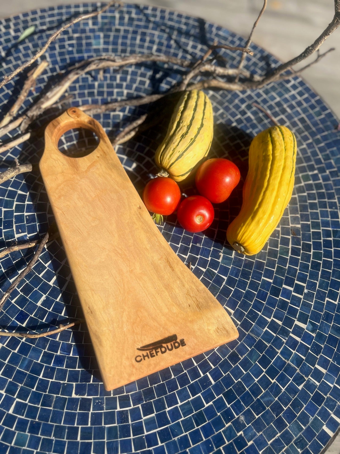 Compact Ambrosia Maple Cutting Board with Live Edge - Chefdude Boards