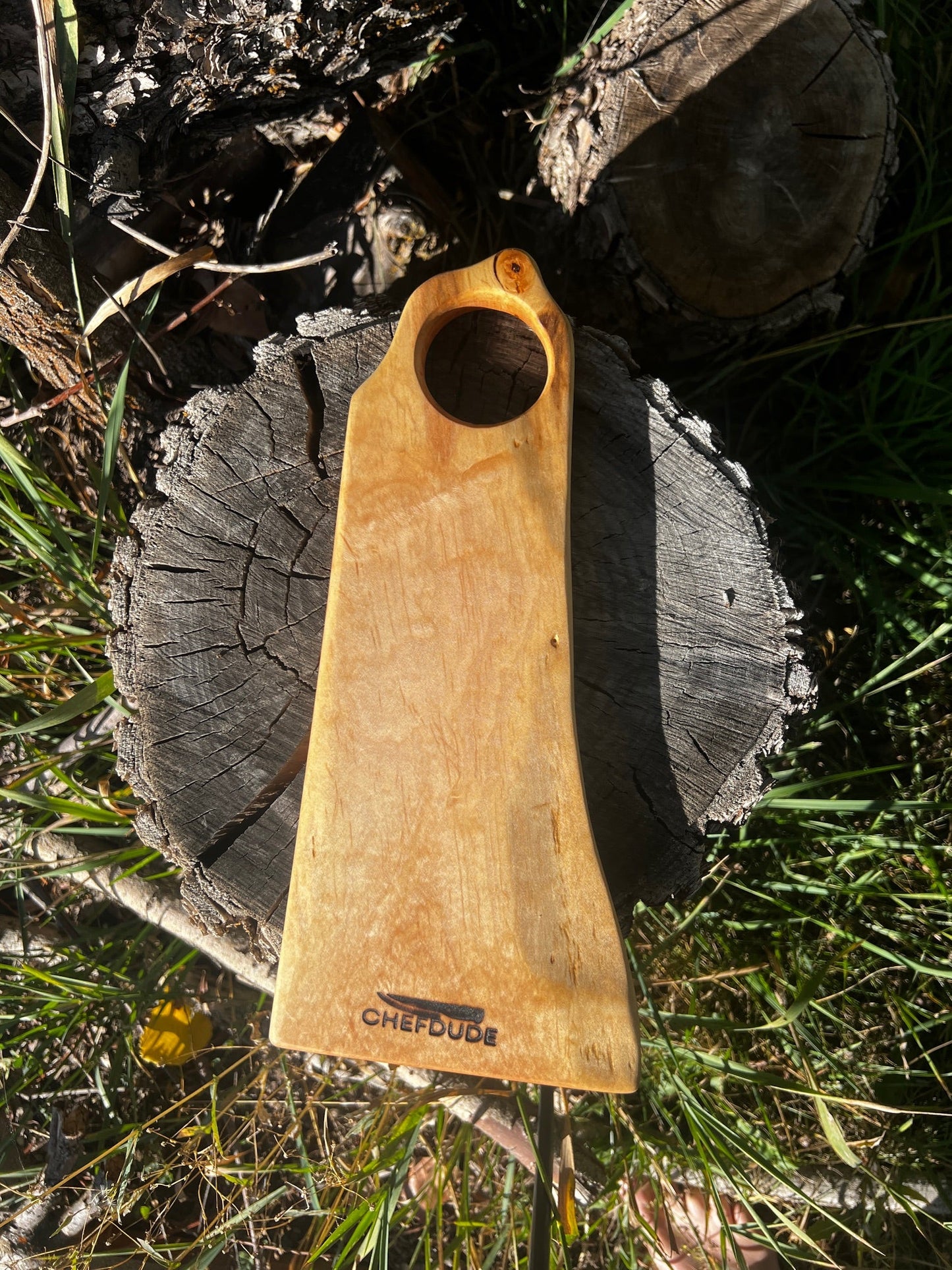 Compact Ambrosia Maple Cutting Board with Live Edge - Chefdude Boards