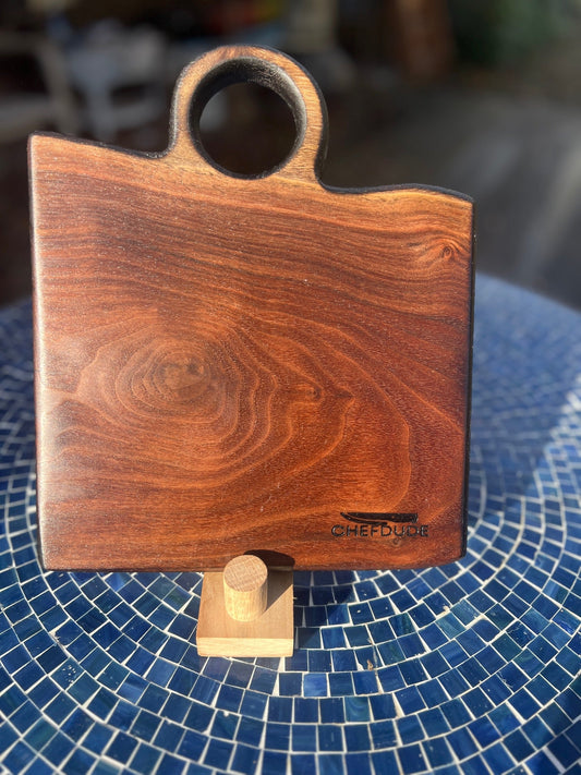 Compact Black Walnut Board with Yakisugi - Treated Edges - Chefdude Boards