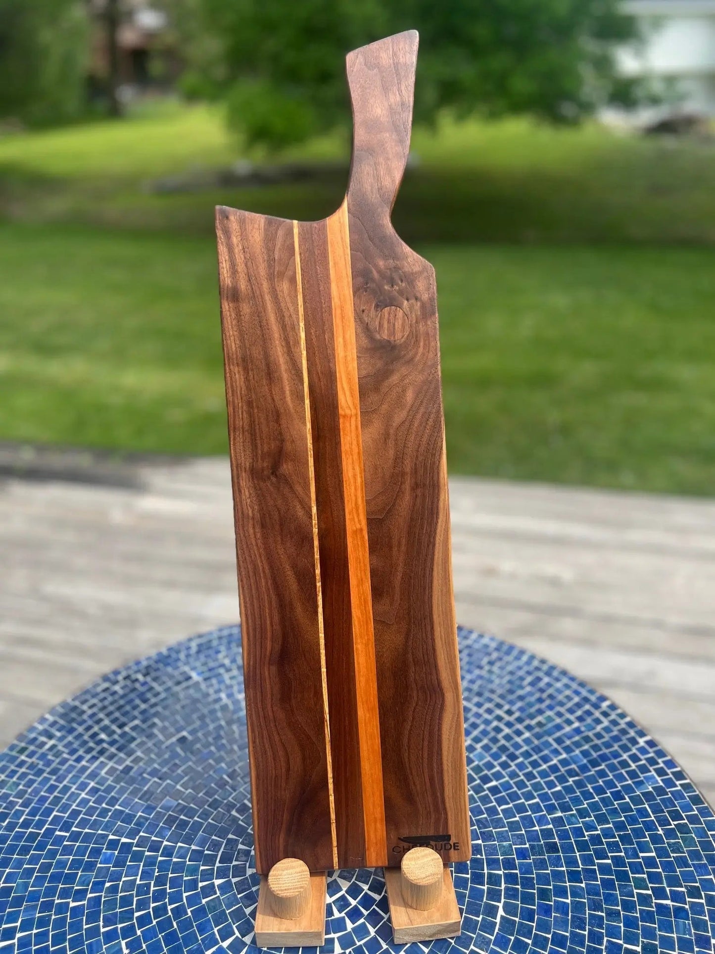 Composition 337: walnut, cherry and white oak - Chefdude Boards