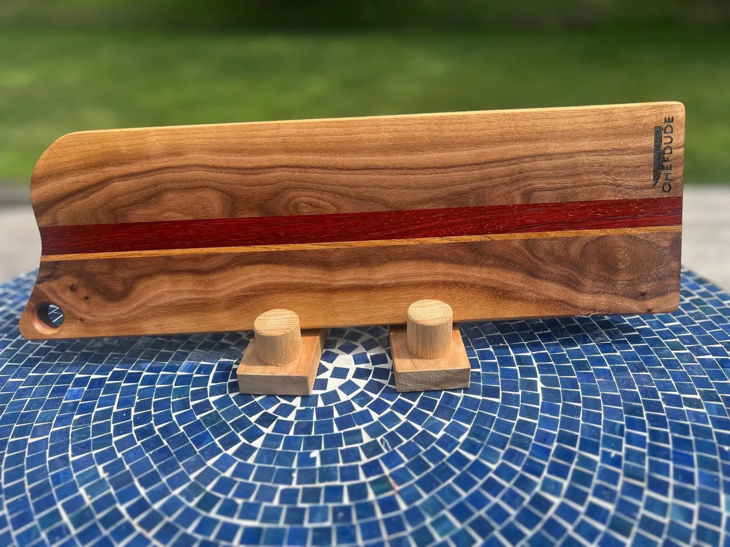 Composition 338: walnut, white oak and Padauk - Chefdude Boards