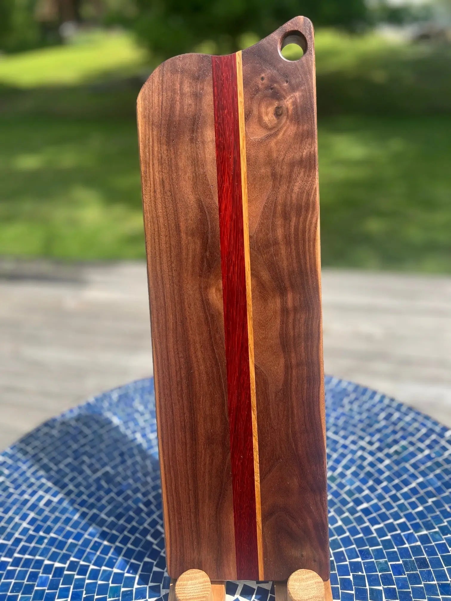Composition 338: walnut, white oak and Padauk - Chefdude Boards