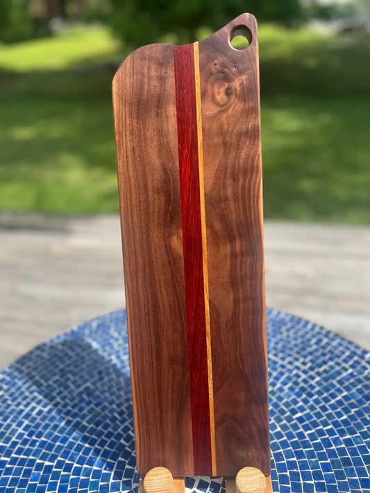 Composition 338: walnut, white oak and Padauk - Chefdude Boards
