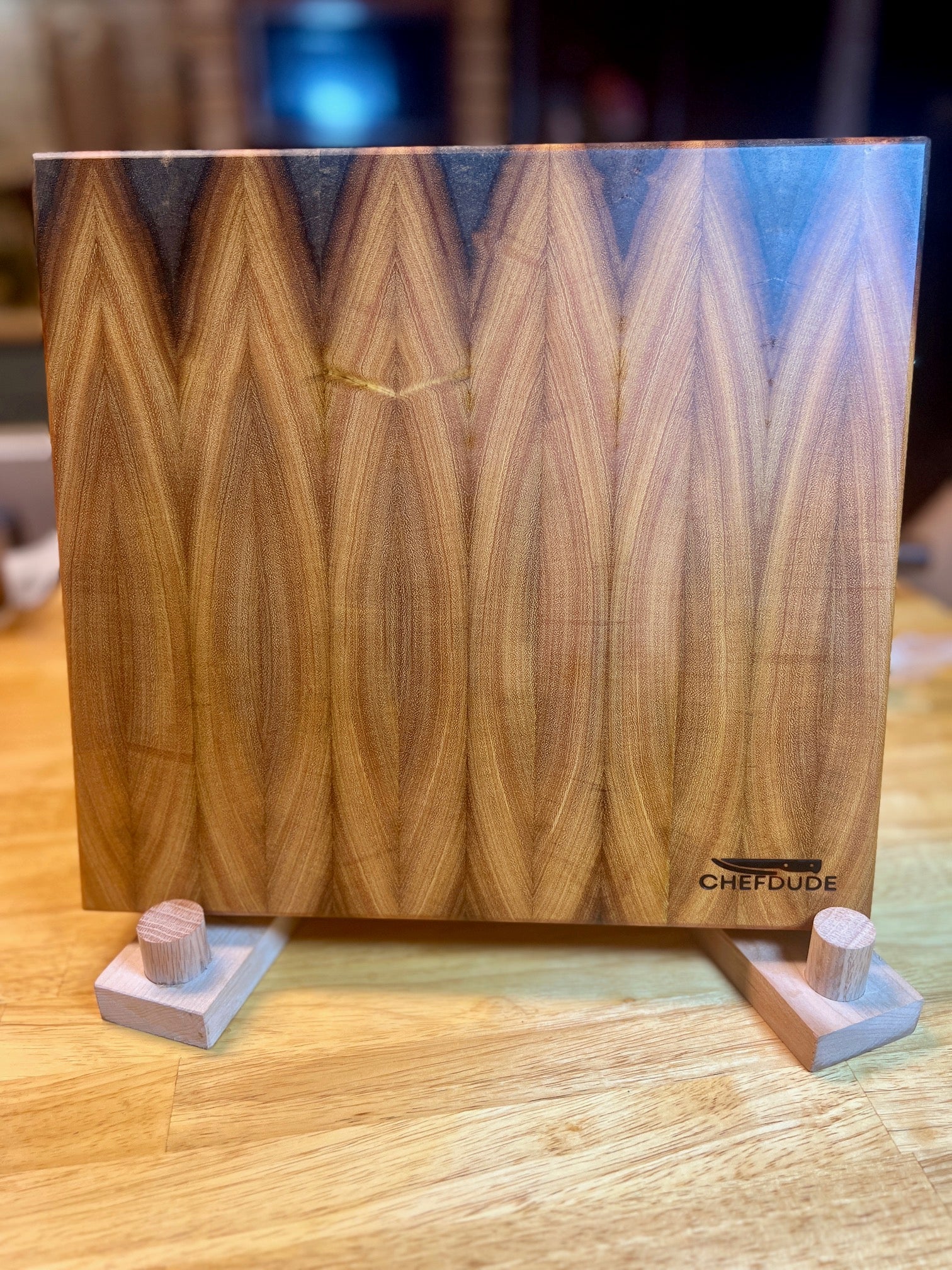 End - Grain Osage Orange Chopping Block with Cathedral Pattern - Chefdude Boards