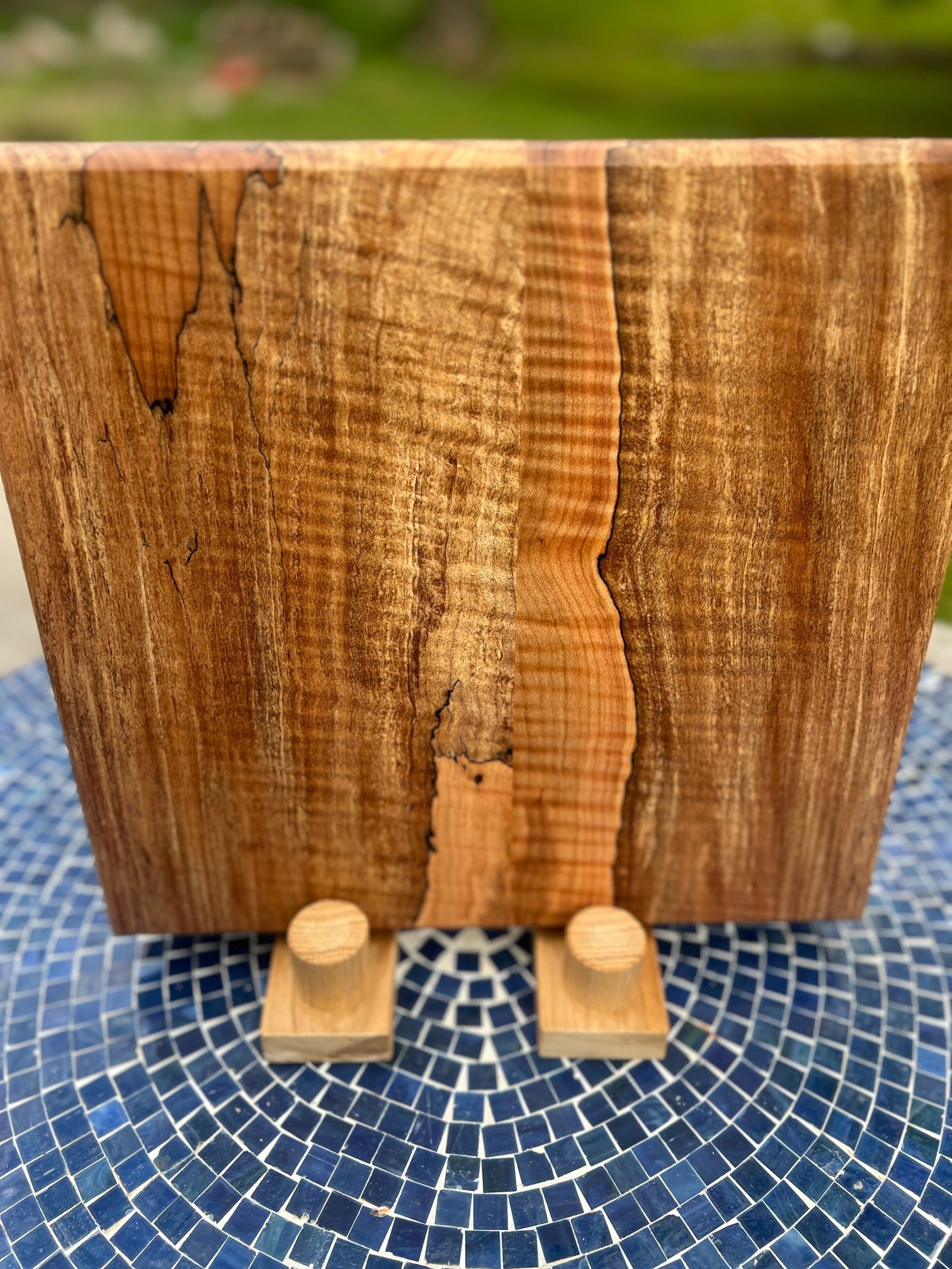 Figured Maple Block with Finger Grooves - Chefdude Boards