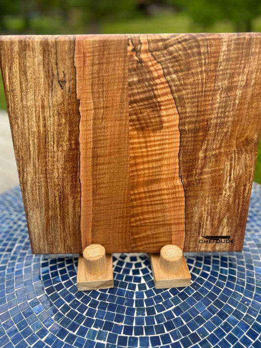 Figured Maple Block with Finger Grooves - Chefdude Boards
