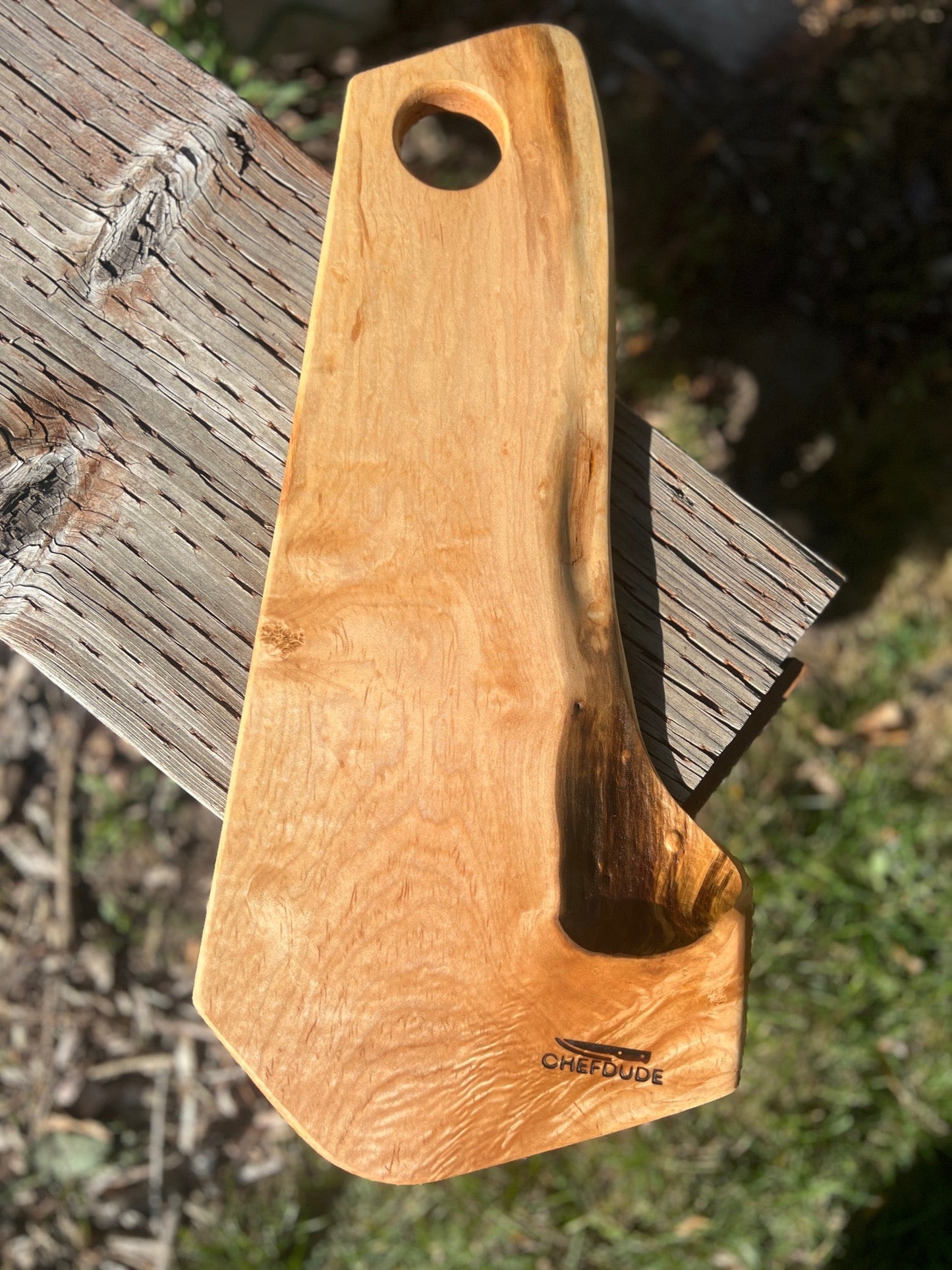 Handmade Ambrosia Maple Cutting Board with Live Edge - Chefdude Boards