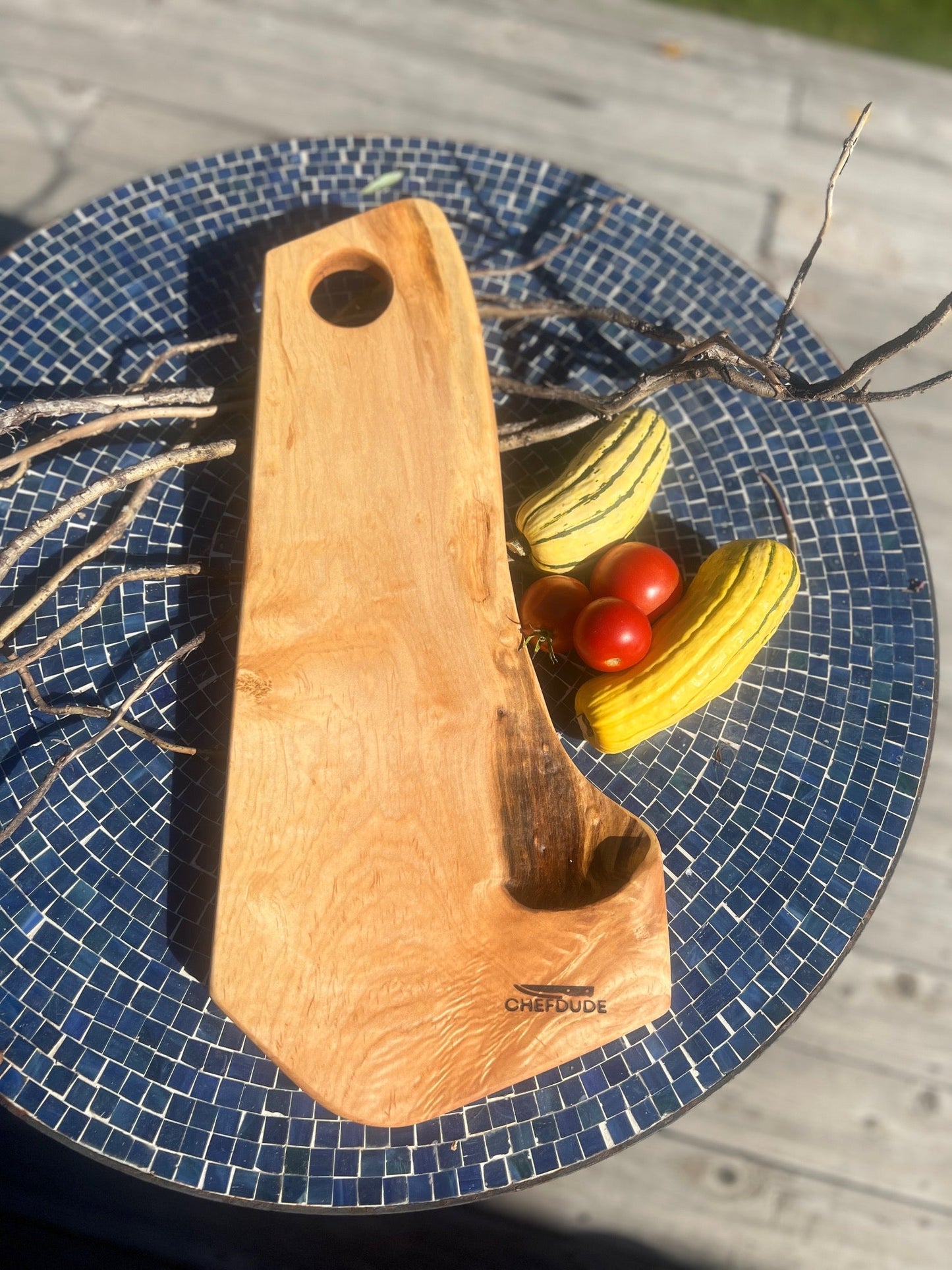 Handmade Ambrosia Maple Cutting Board with Live Edge - Chefdude Boards