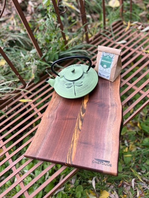 Heavy Duty Black Walnut Charcuterie Board accented with Bocote Center Stripe - Chefdude Boards