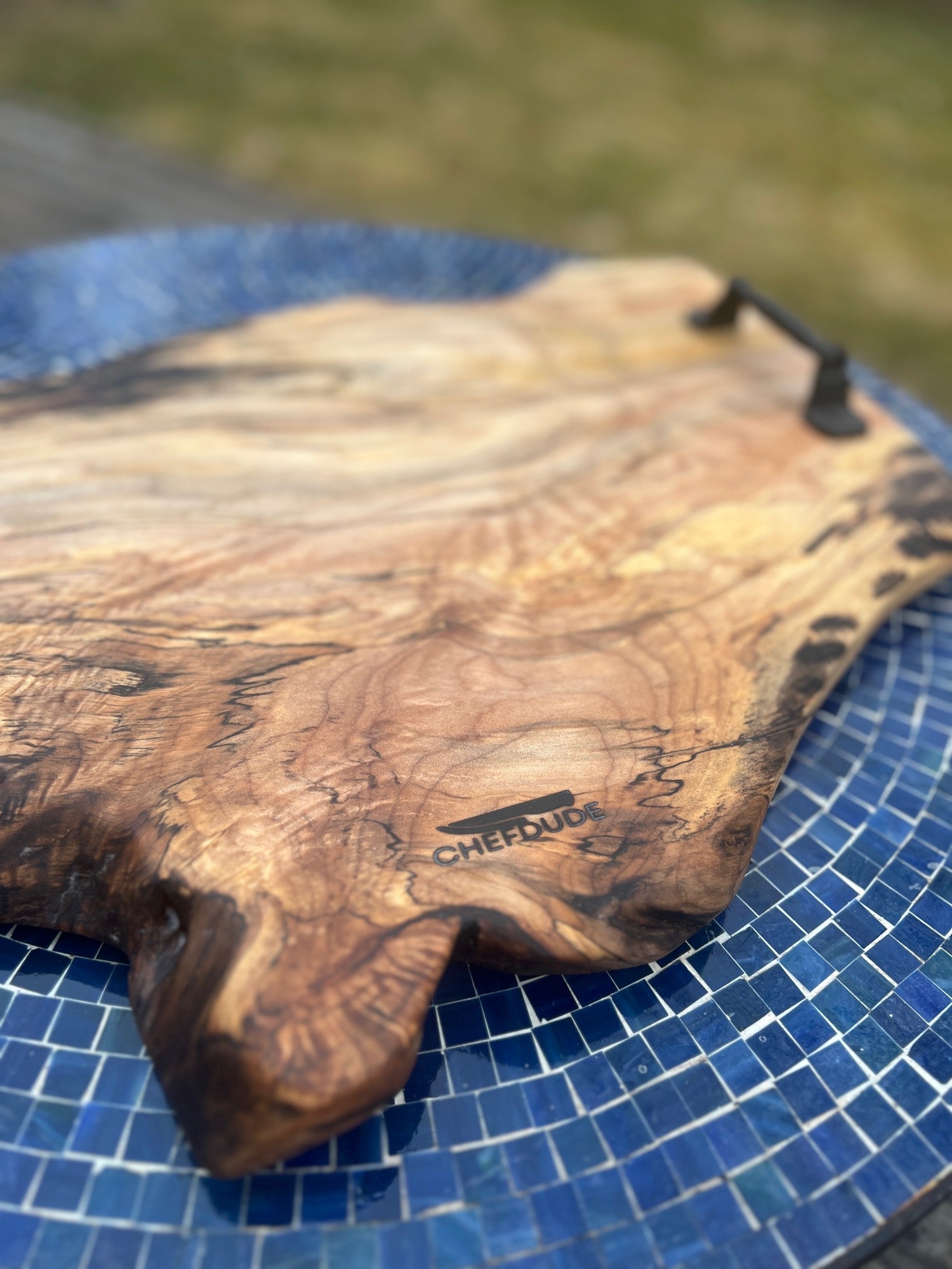 Large Spalted Maple Serving Tray (Live Edge) - Chefdude Boards