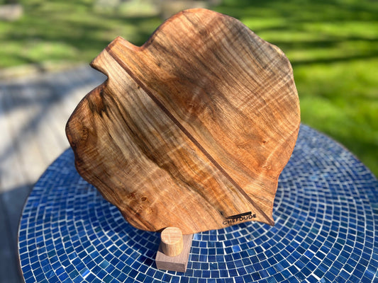 Leaf Study 7 - Figured Maple with Walnut Vein - Chefdude Boards