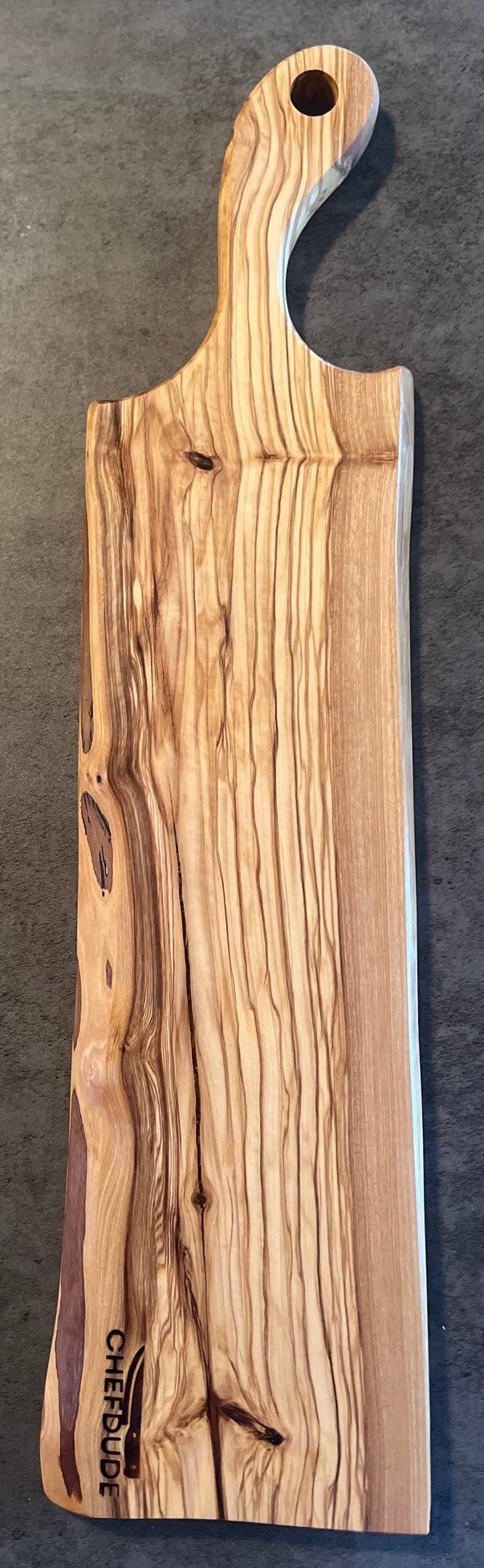 Long Live - Edge Olive Wood Cutting Board with Handle - Chefdude Boards