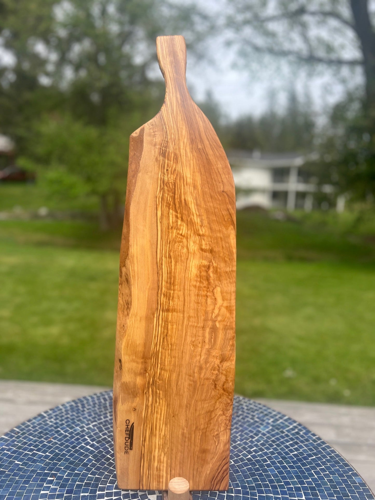 Long Olive Wood Charcuterie Board - Club Handle - Chefdude Boards