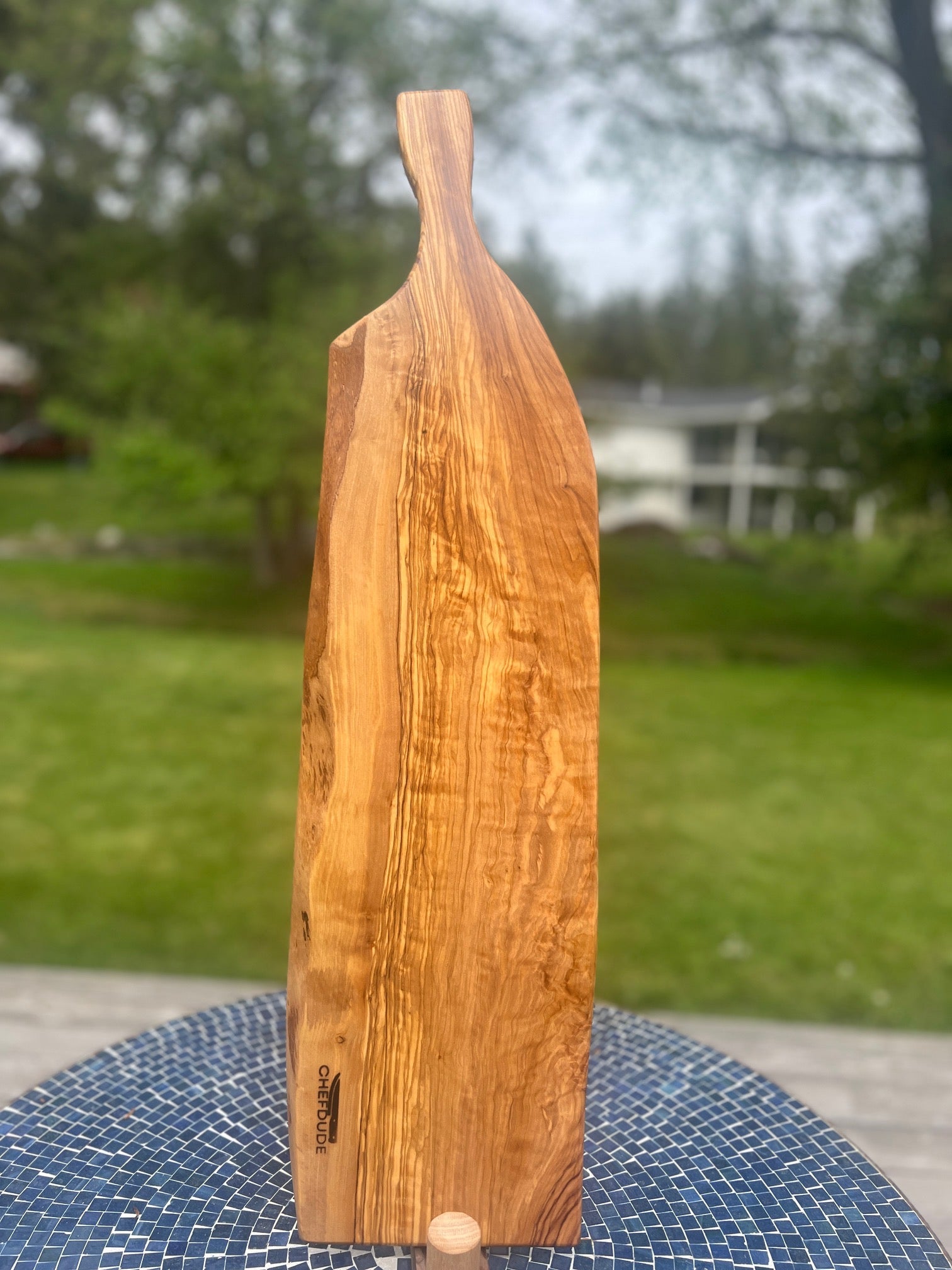 Long Olive Wood Charcuterie Board - Club Handle - Chefdude Boards